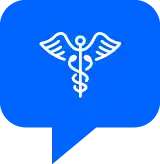 Icon of a caduceus symbol, representing healthcare professionals who can benefit from clear communication through Accent Reduction Classes